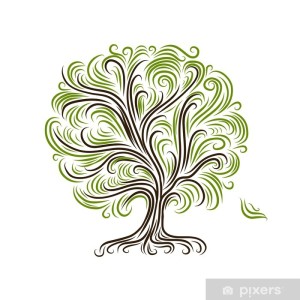 Abstract tree with roots for your design